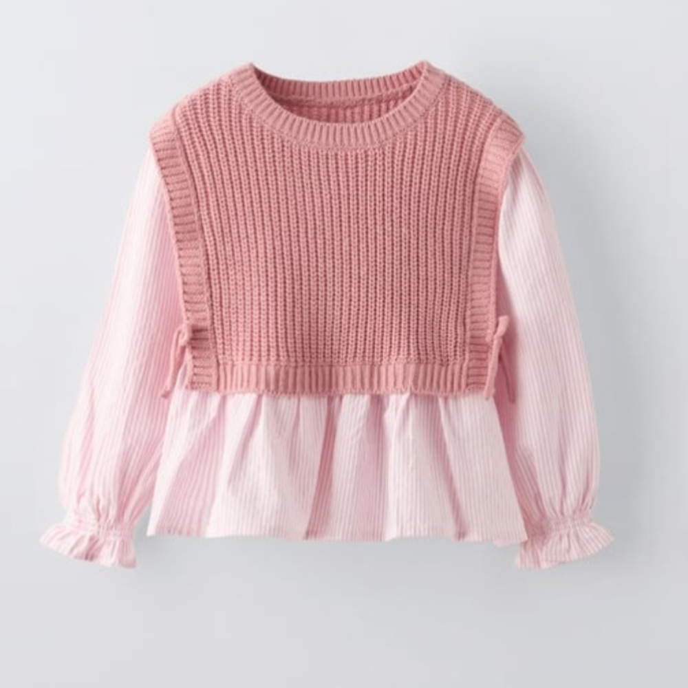 Zara Baby Combination Knit Vest and Shirt